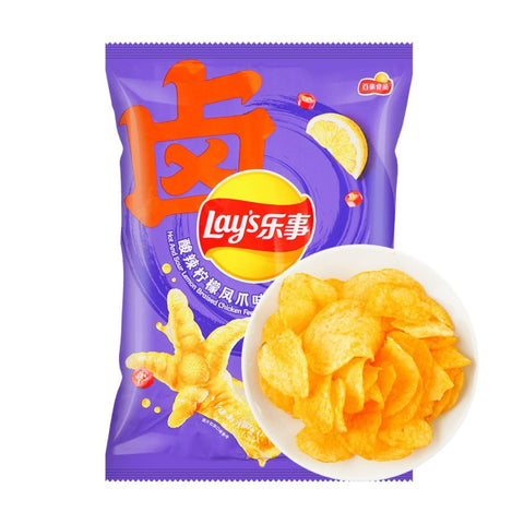 Hot and Sour Lemon Braised Chicken Feet Flavor Chips 70g*22bags/Case