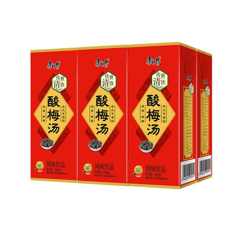 康师傅 酸梅汤纸盒包装 4罐*6盒*250毫升/箱