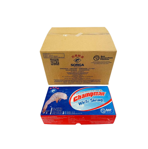 Songa Champmar White Shrimp Whte Hdls Shl 21-25 size 6*4LBS/Case