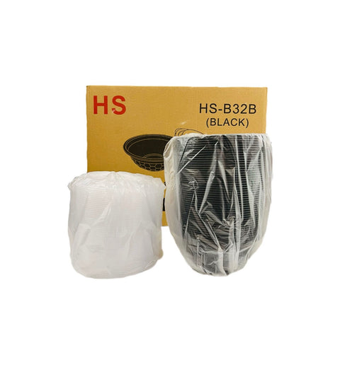 HS-B32B Lunch Box Round (Black) 32oz / 150 Pack (53*18.5*41.5cm) / Case