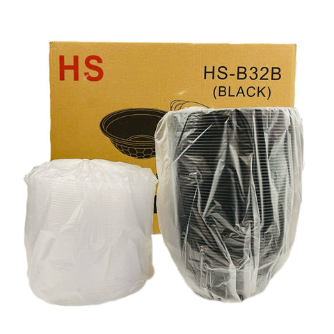 HS-B32B Lunch Box Round (Black) 32oz / 150 Pack (53*18.5*41.5cm) / Case