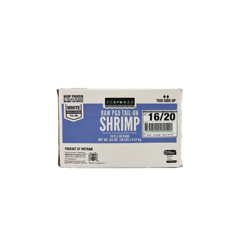 Frozen Seamazz Raw P&D Tall-On Shrimp 16/20 (10*2LBS) / Case